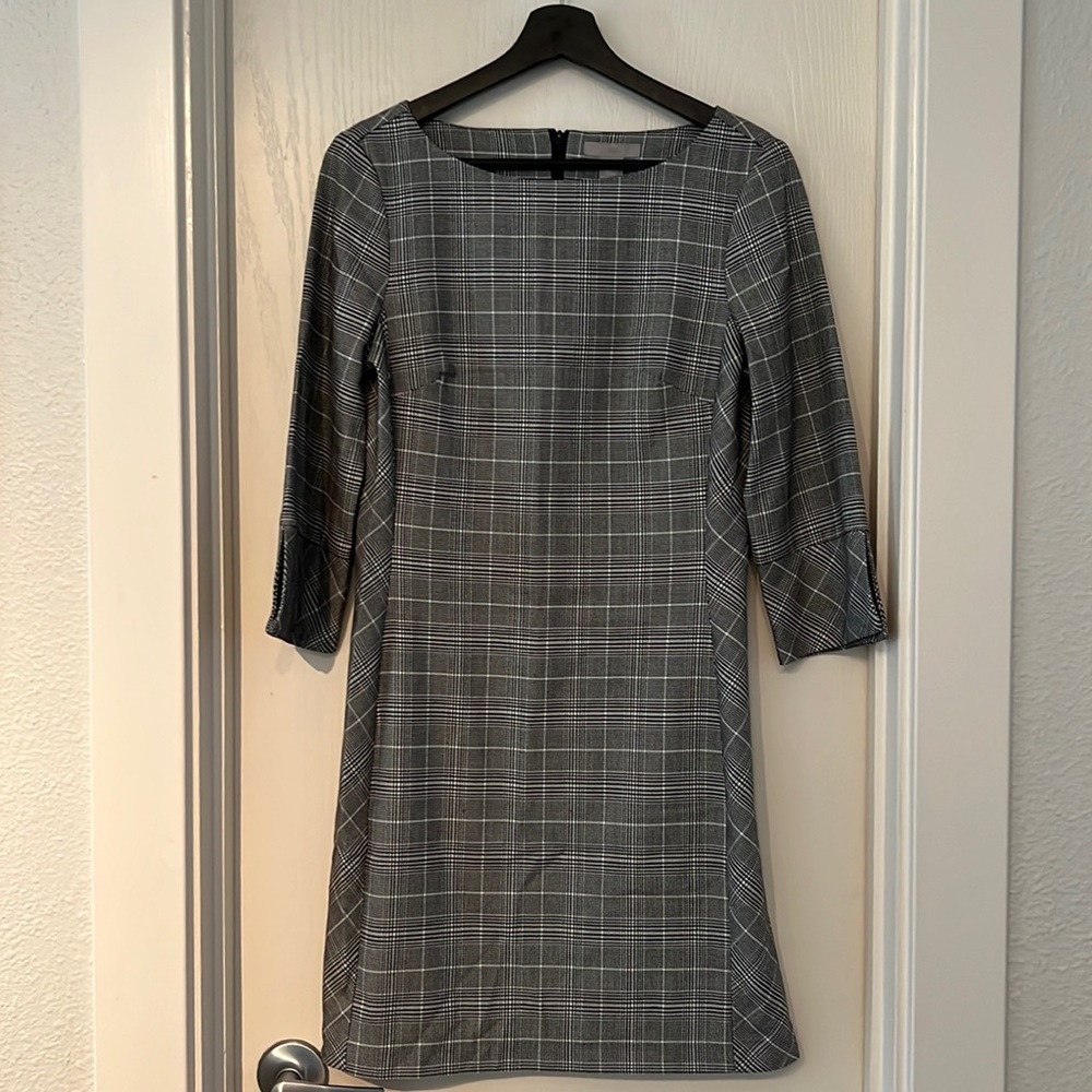 H&M Plaid Mini Dress - Black & White - Boat Neck - Size 6